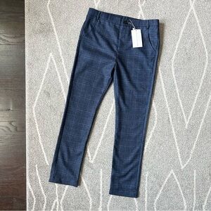 AS Collection Blue Plaid Slim Fit Trousers Boys 13-14